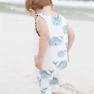 Sleeveless Summer Whale Jumpsuit