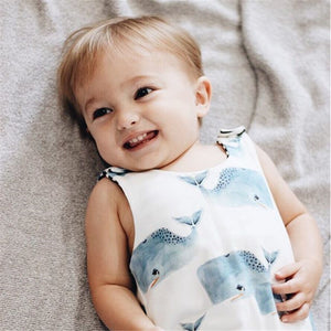 Sleeveless Summer Whale Jumpsuit