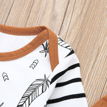 Load image into Gallery viewer, Baby Boy Girl Feather Tee and Striped Pants